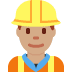 👷🏽‍♂️ man construction worker: medium skin tone display on Twitter